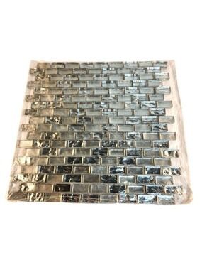 Treasure Bell Mosaic Tile 11.375 x 11.875 Metallic Silver Indoor Decor